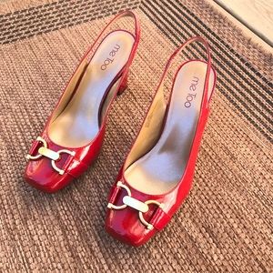 Me Too Pique red patent leather heel - size 8